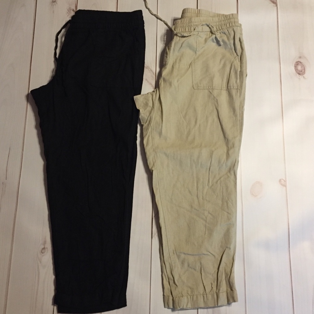 Lot of 2 women’s old navy linen ankle crop pant Lg